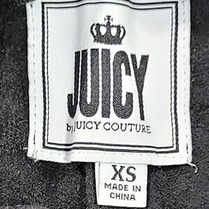 Juicy Couture black faux-leather pants size XS with soft lining elastic waist